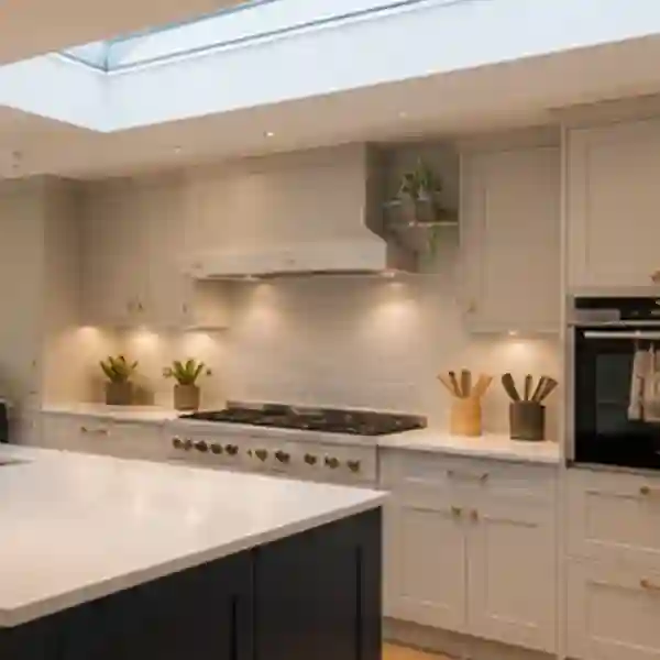 Side return extension in Long Ditton KT6 widening a narrow kitchen