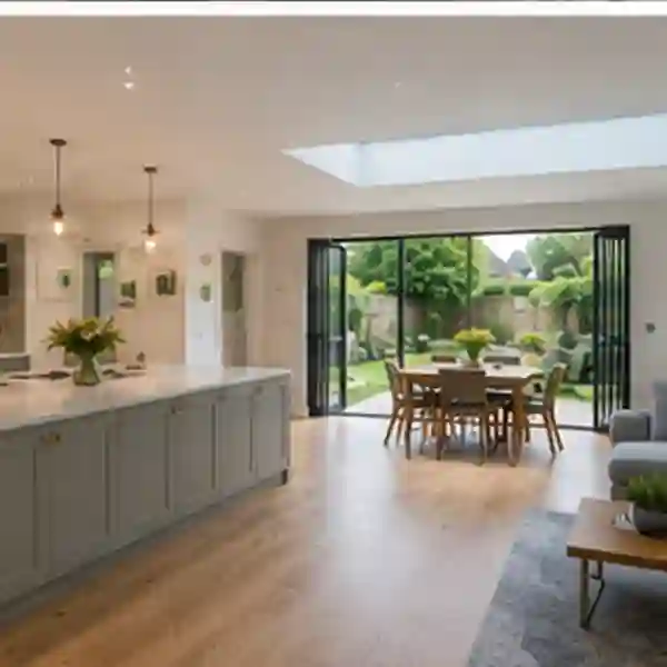 Rooflights bringing daylight into Hampton Court KT8 kitchen extension