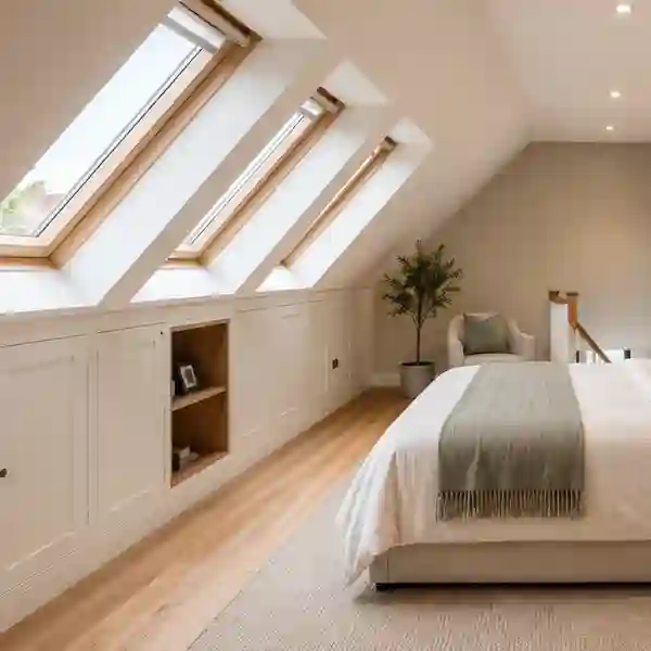 Velux window loft conversion in Thames Ditton KT7 with bright finished loft room