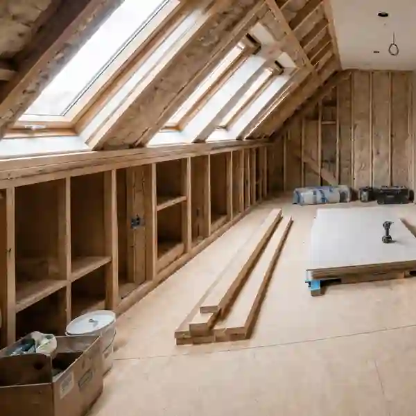 Built-in eaves storage in Velux rooflight loft conversion Thames Ditton KT7