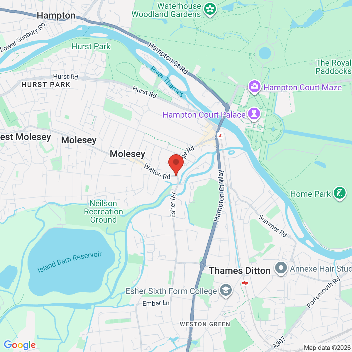 Map of East Molesey