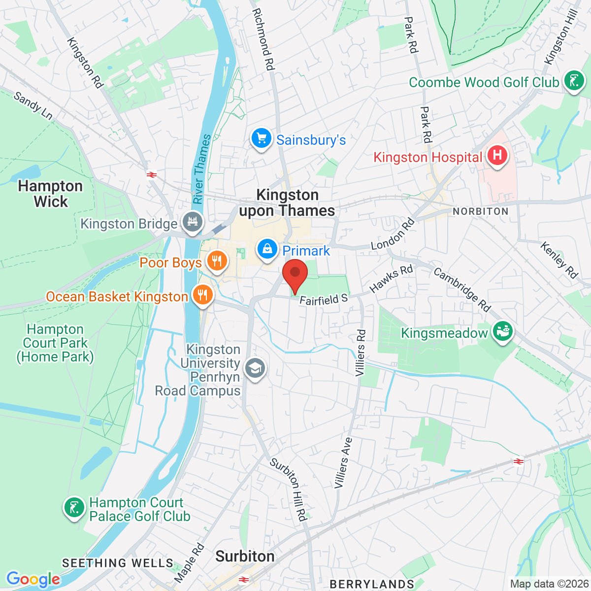 Map of Kingston upon Thames