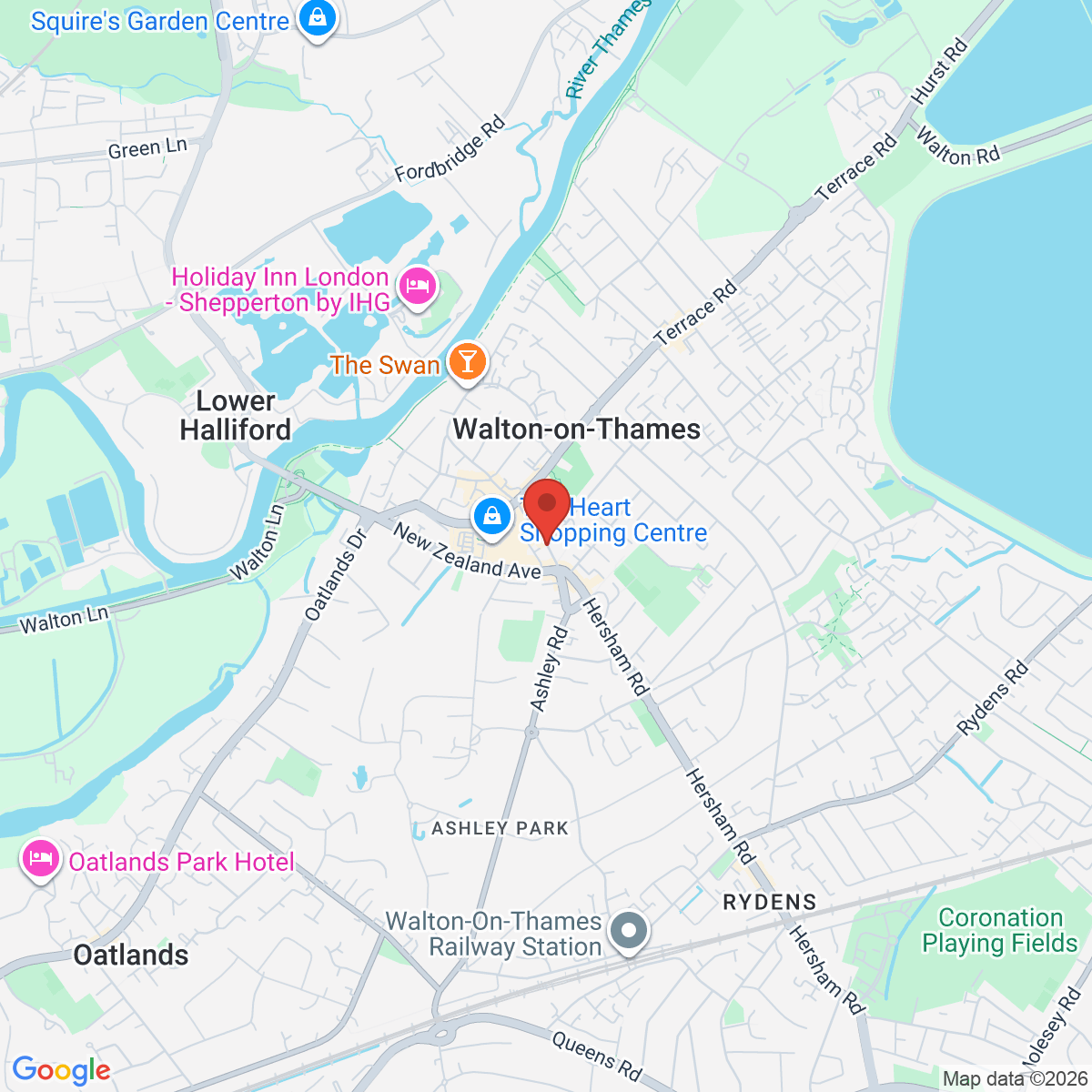 Map of Walton-on-Thames