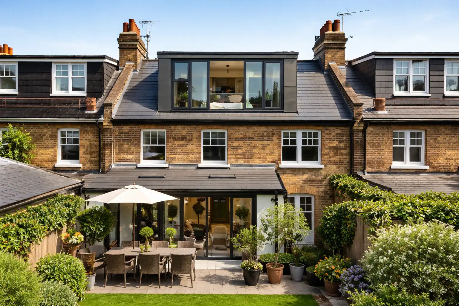 Loft conversion build in Surrey with rooflights