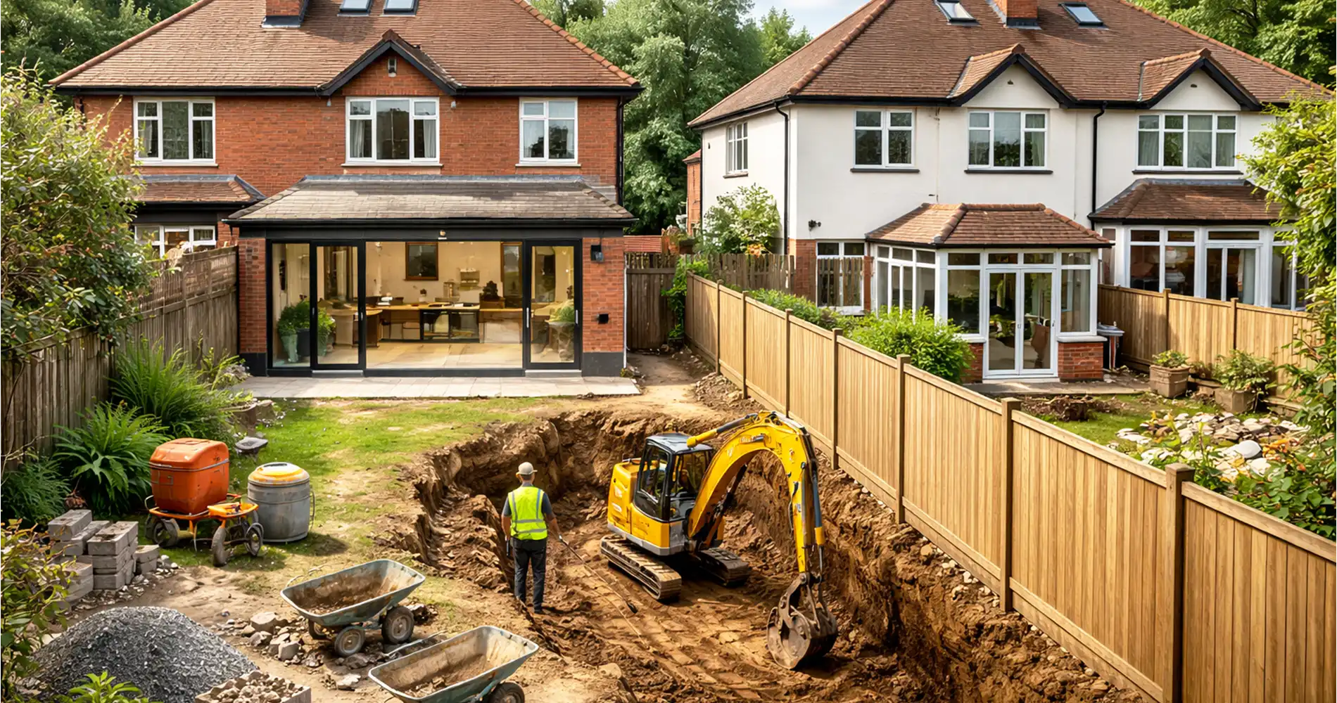 Party wall support for residential building works